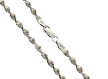 Stylowy łańcuszek damski ze srebra 925, skręcony o szerokości 3,5 mm, oksydowany, długość 44 cm. Zapięcie na karabińczyk, elegancki i ponadczasowy dodatek.2.jpg